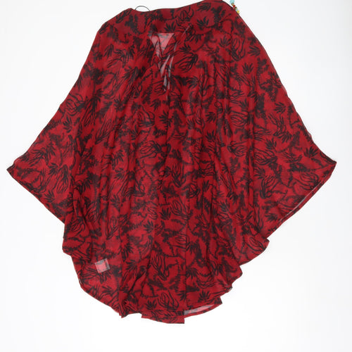 bpc Selection Women’s Red Floral Sheer Swimwear Cover Up Size 2XL