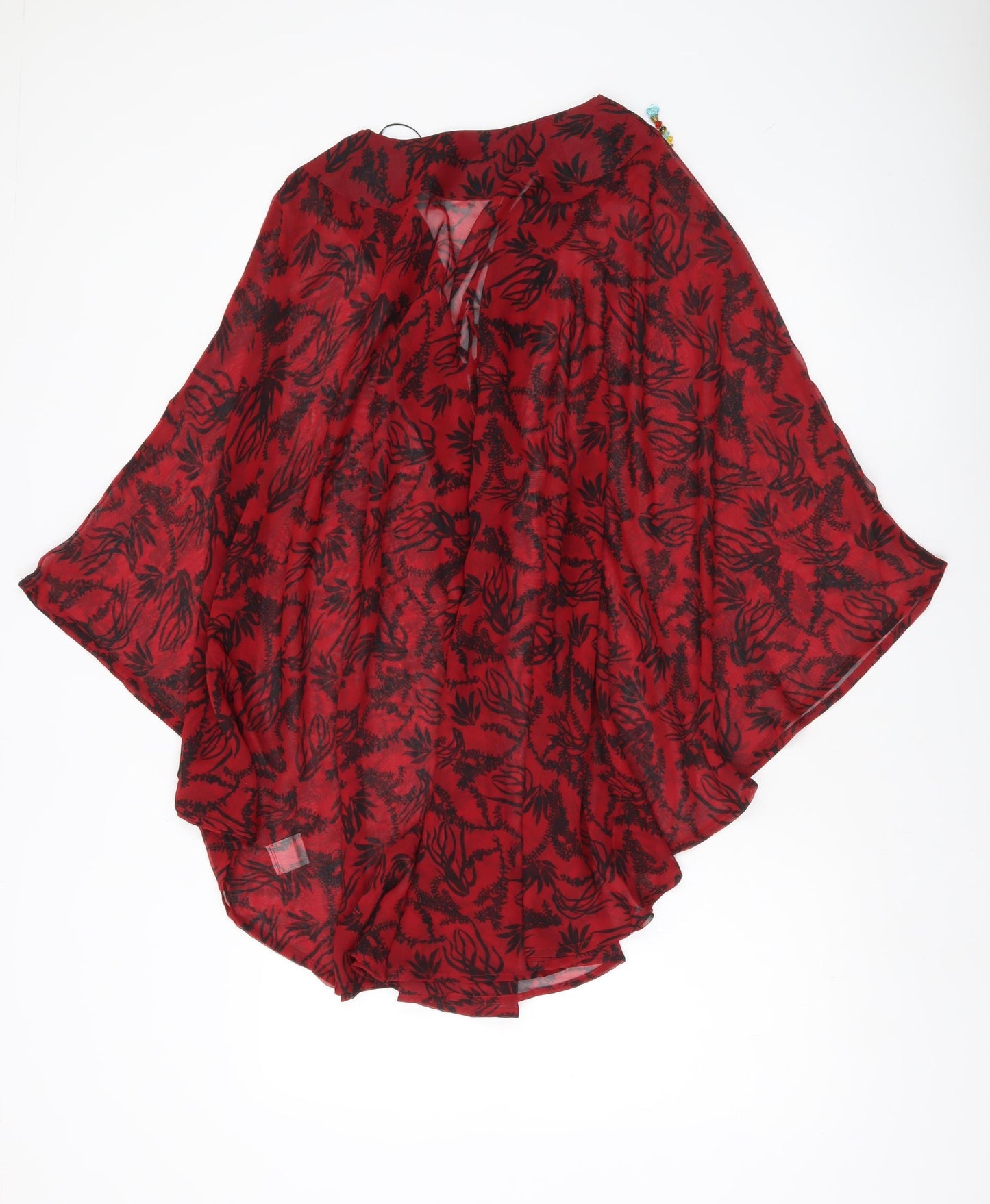 bpc Selection Women’s Red Floral Sheer Swimwear Cover Up Size 2XL