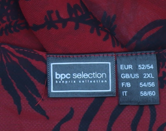 bpc Selection Women’s Red Floral Sheer Swimwear Cover Up Size 2XL