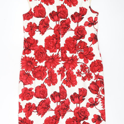 Together Women’s Red White Floral Sheath Knee Length Dress Size 12