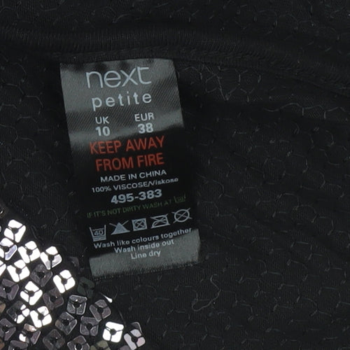 Next Women’s Petite Black Sequin Bodycon Party Dress UK 10