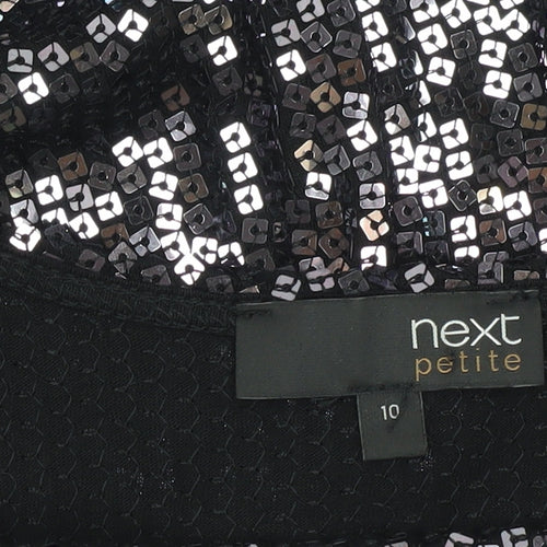 Next Women’s Petite Black Sequin Bodycon Party Dress UK 10