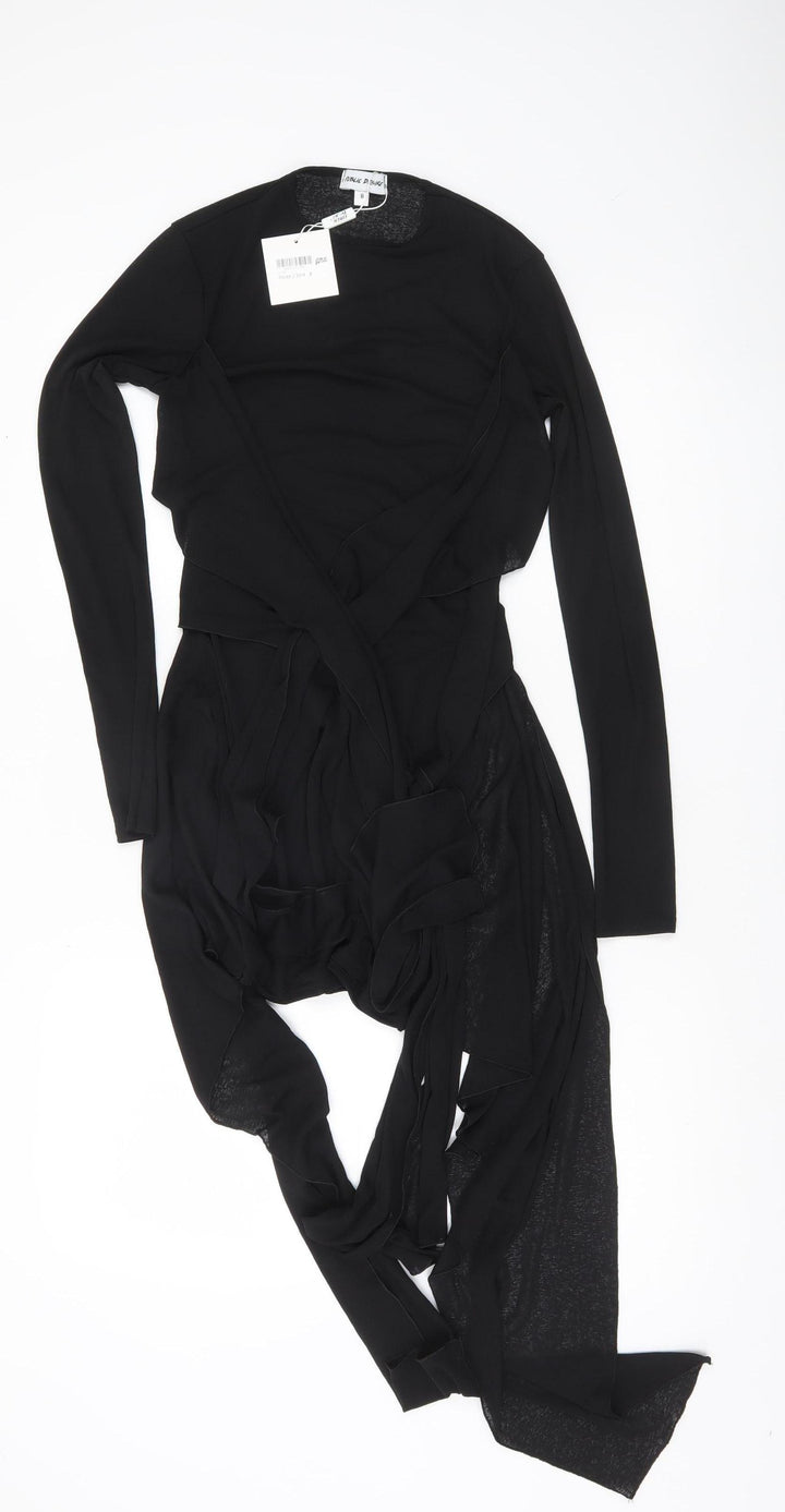 Public Desire Women’s Black Wrap Blouse Top Size 8 Slim Fit Party