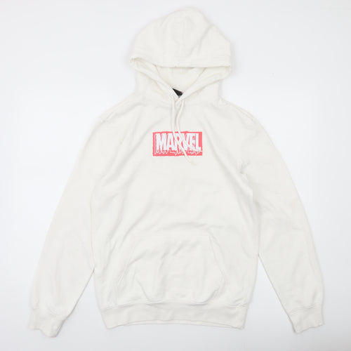 H&M Marvel Men’s White XS Pullover Hoodie Graphic Logo