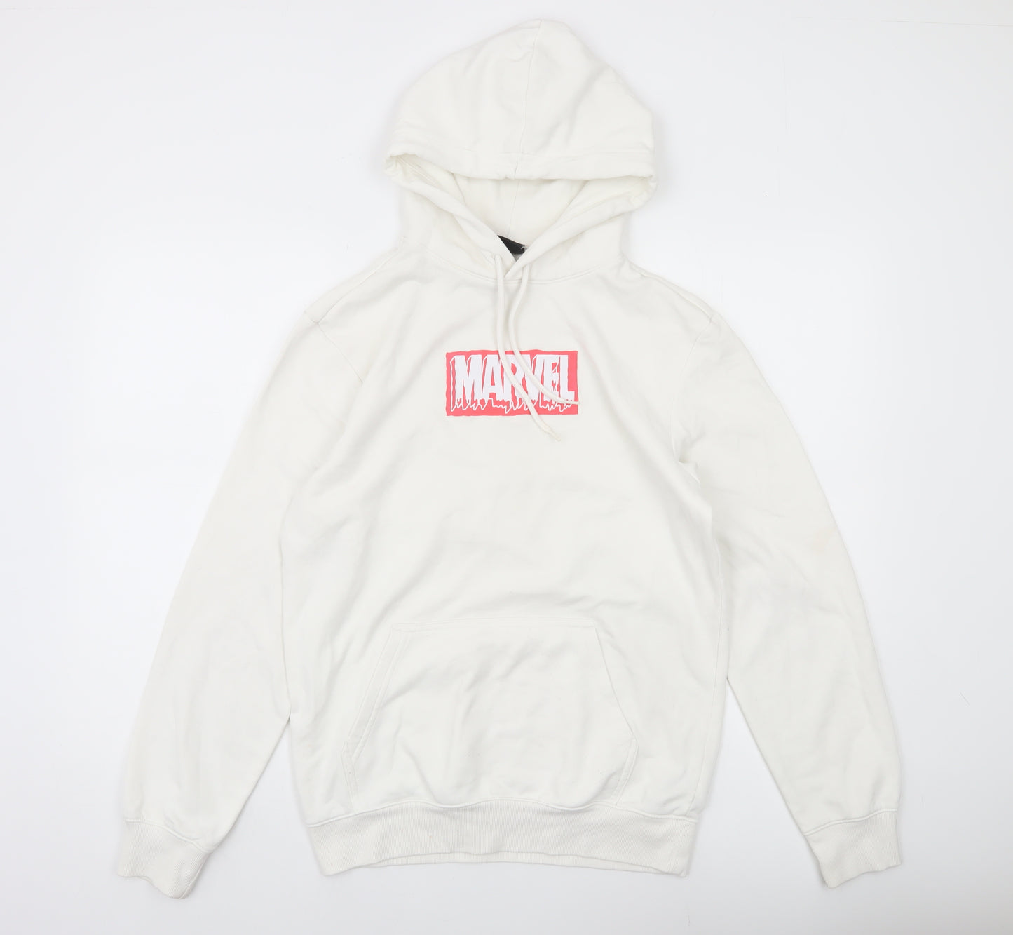 H&M Marvel Men’s White XS Pullover Hoodie Graphic Logo