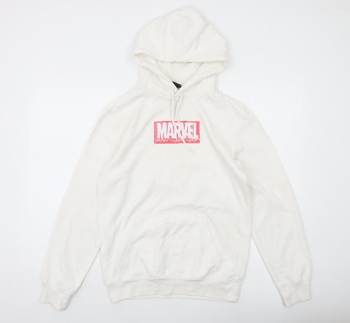 H&M Marvel Men’s White XS Pullover Hoodie Graphic Logo