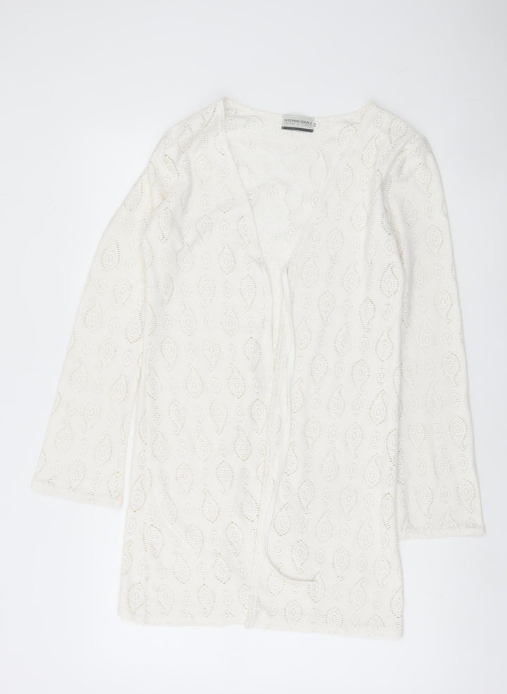 Internacionale Women White Paisley Crochet Swimwear Cover Up M
