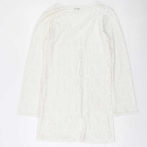 Internacionale Women White Paisley Crochet Swimwear Cover Up M