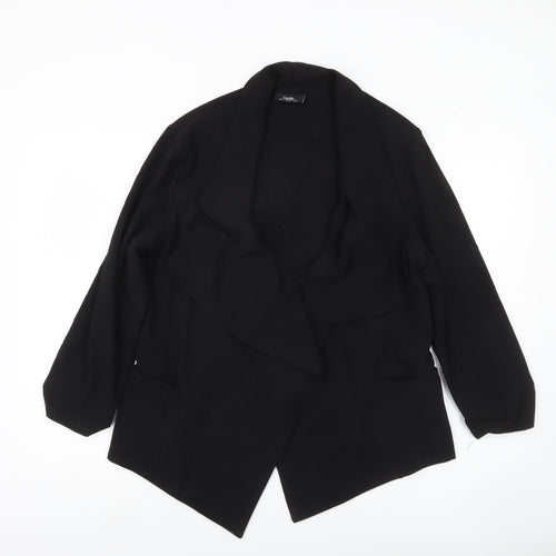 Wallis Women’s Black Jacket Size 14 Mid-Length Open Front Classic Style