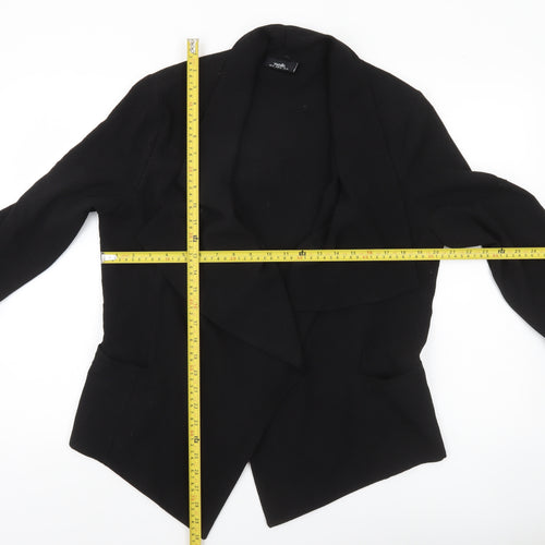 Wallis Women’s Black Jacket Size 14 Mid-Length Open Front Classic Style