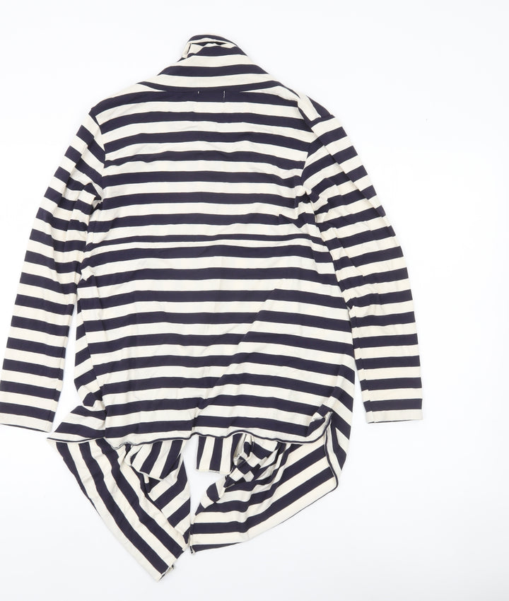 Masai Women Black White Striped Jersey Jacket Size S Relaxed Fit