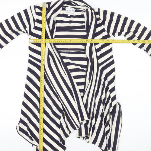 Masai Women Black White Striped Jersey Jacket Size S Relaxed Fit