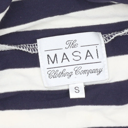 Masai Women Black White Striped Jersey Jacket Size S Relaxed Fit