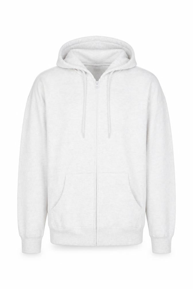 Front view of New Look Men’s Grey Full Zip Hoodie, size S, Regular Fit