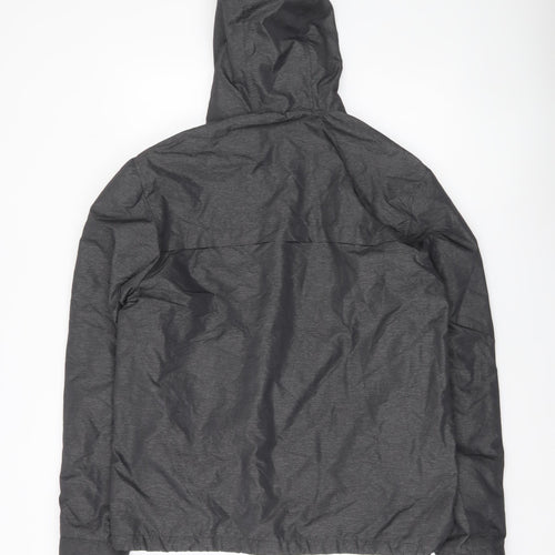 Tu Mens Grey Hooded Puffer Jacket Size M 39-41" Regular Fit Zip Pockets