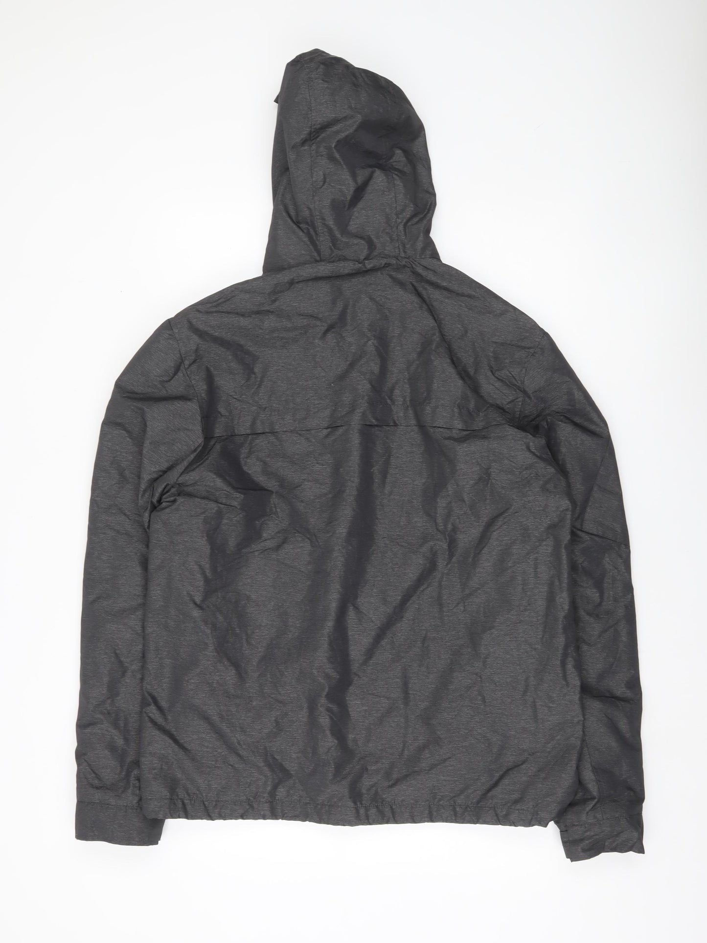 Tu Mens Grey Hooded Puffer Jacket Size M 39-41" Regular Fit Zip Pockets