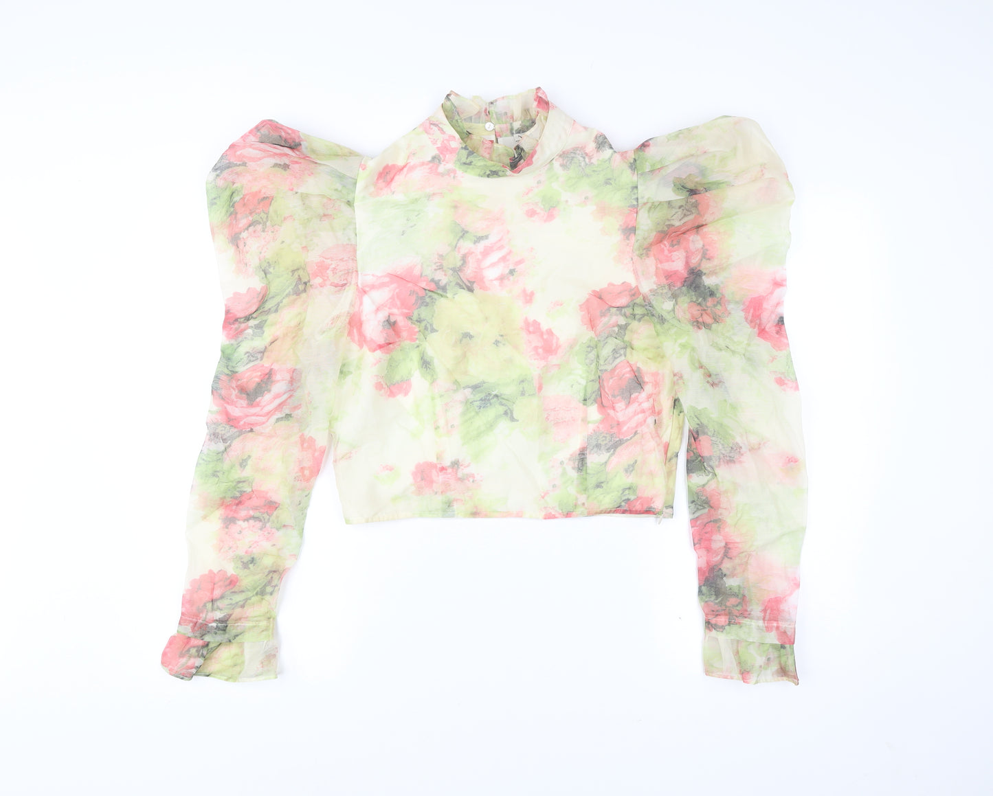 River Island Women’s Multicoloured Floral Puff Sleeve Blouse Size 12