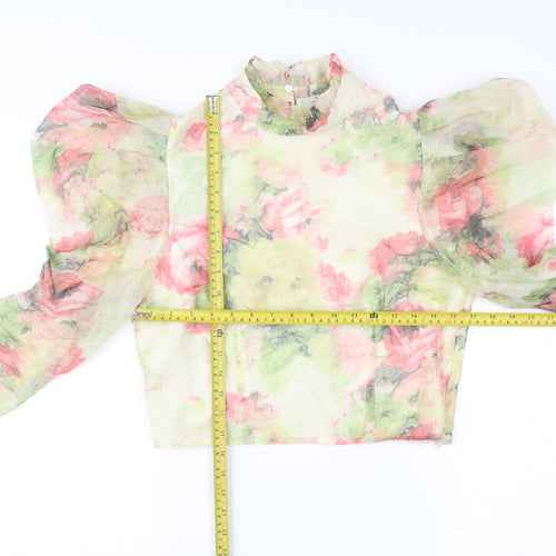 River Island Women’s Multicoloured Floral Puff Sleeve Blouse Size 12
