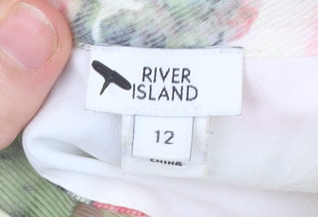 River Island Women’s Multicoloured Floral Puff Sleeve Blouse Size 12