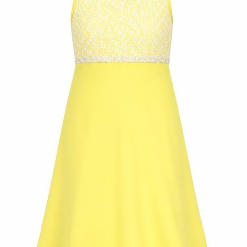 Sunny Fashion Womens Yellow A-Line Midi Sleeveless Dress Size 12