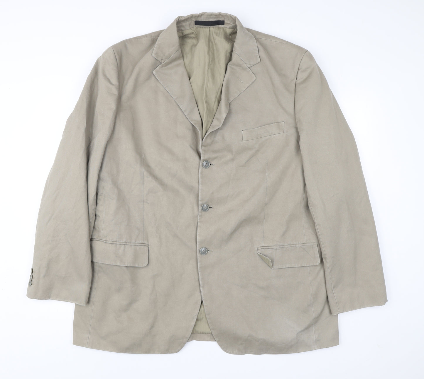 Marks and Spencer Men’s Beige XL Blazer Cotton Classic Fit