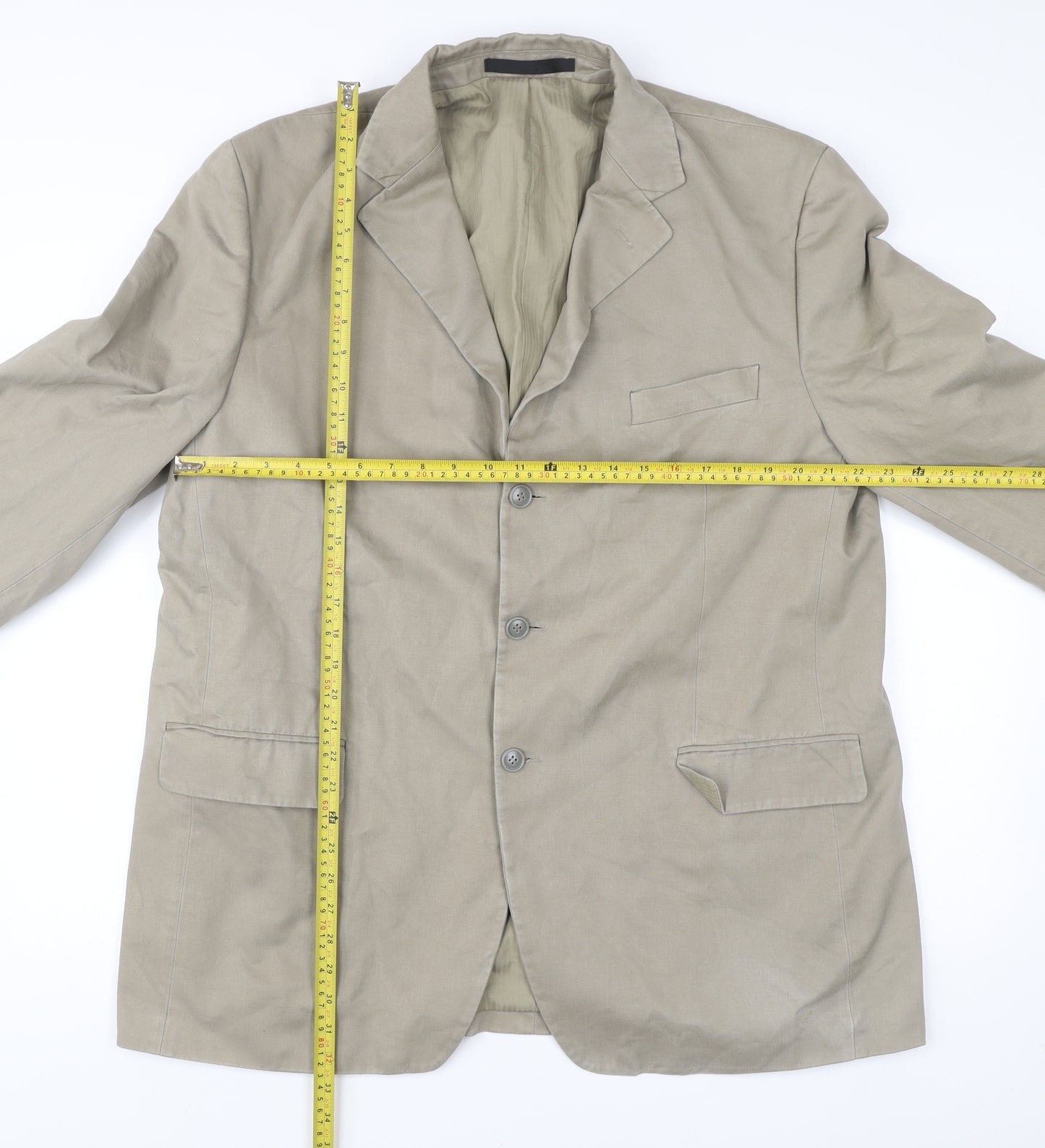 Marks and Spencer Men’s Beige XL Blazer Cotton Classic Fit