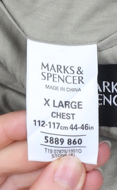 Marks and Spencer Men’s Beige XL Blazer Cotton Classic Fit