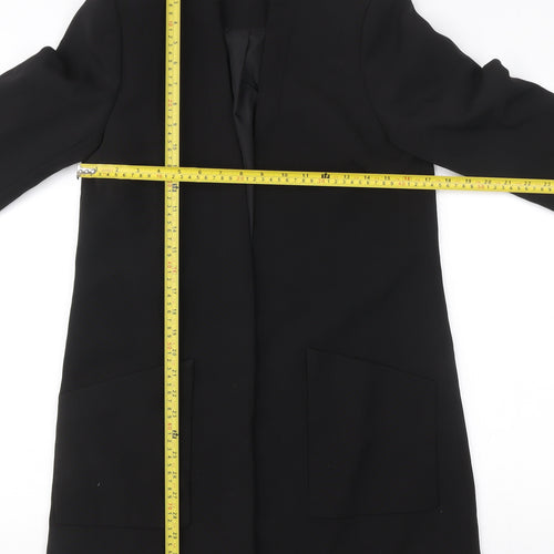 H&M Women’s Black Mid-Length Overcoat Size 8 Polyester Blend