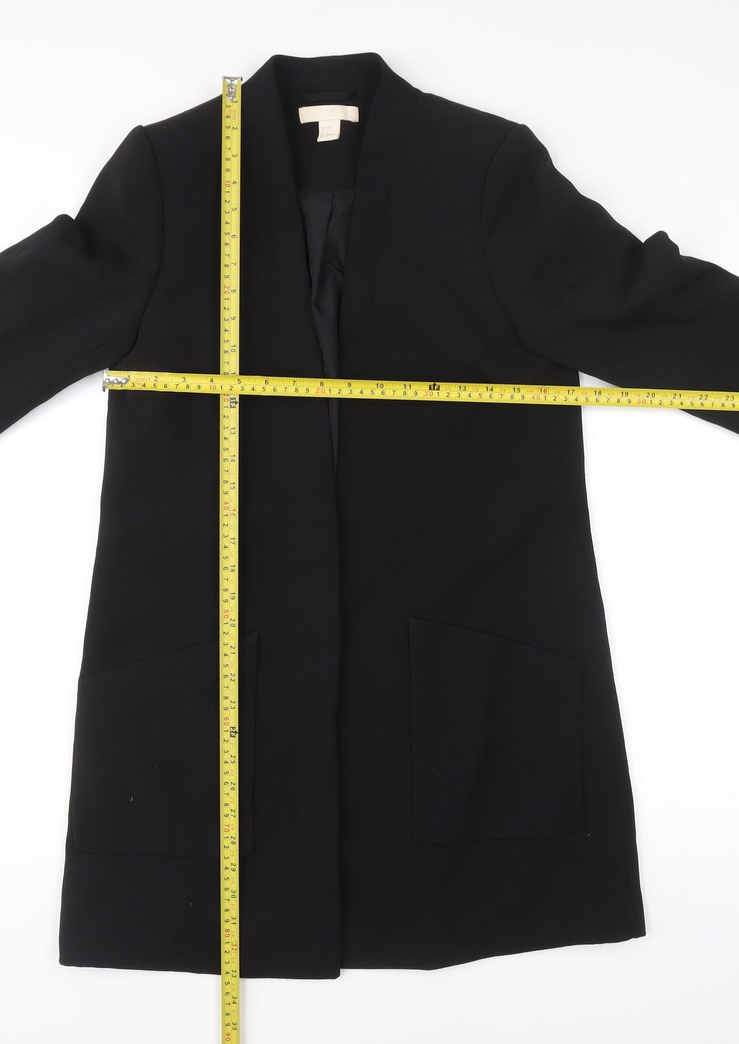H&M Women’s Black Mid-Length Overcoat Size 8 Polyester Blend