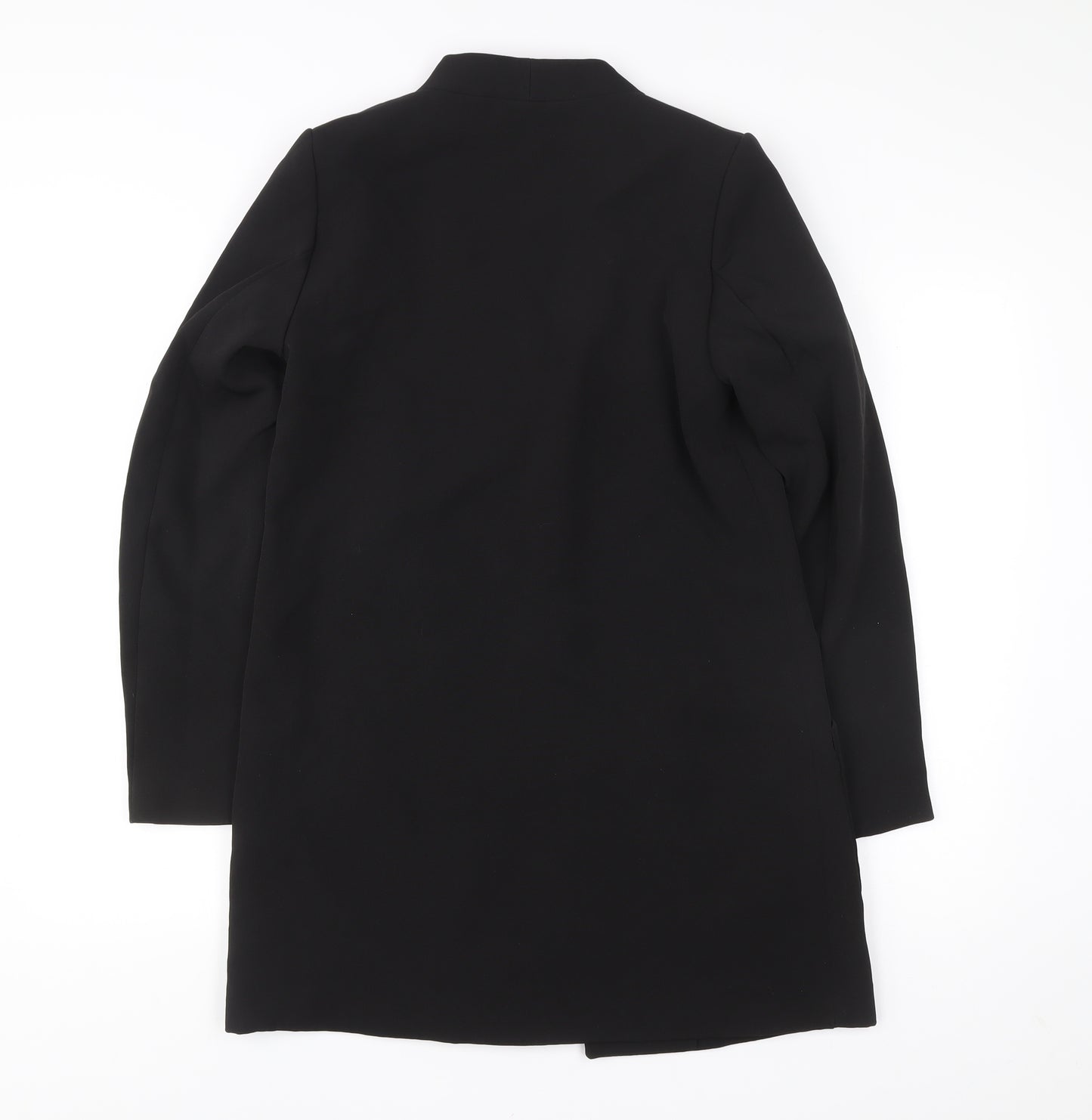 H&M Women’s Black Mid-Length Overcoat Size 8 Polyester Blend