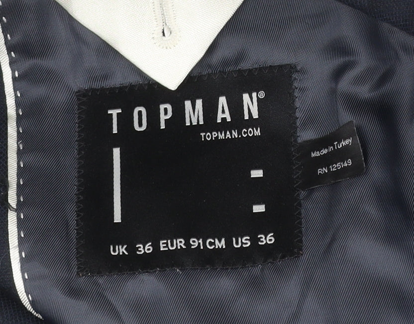 Topman Men’s Navy Blue Slim Fit Suit Jacket Size 36R