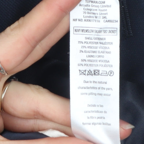Topman Men’s Navy Blue Slim Fit Suit Jacket Size 36R