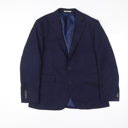 Chester Barrie Men’s Blue 40R Wool Single-Breasted Blazer Jacket