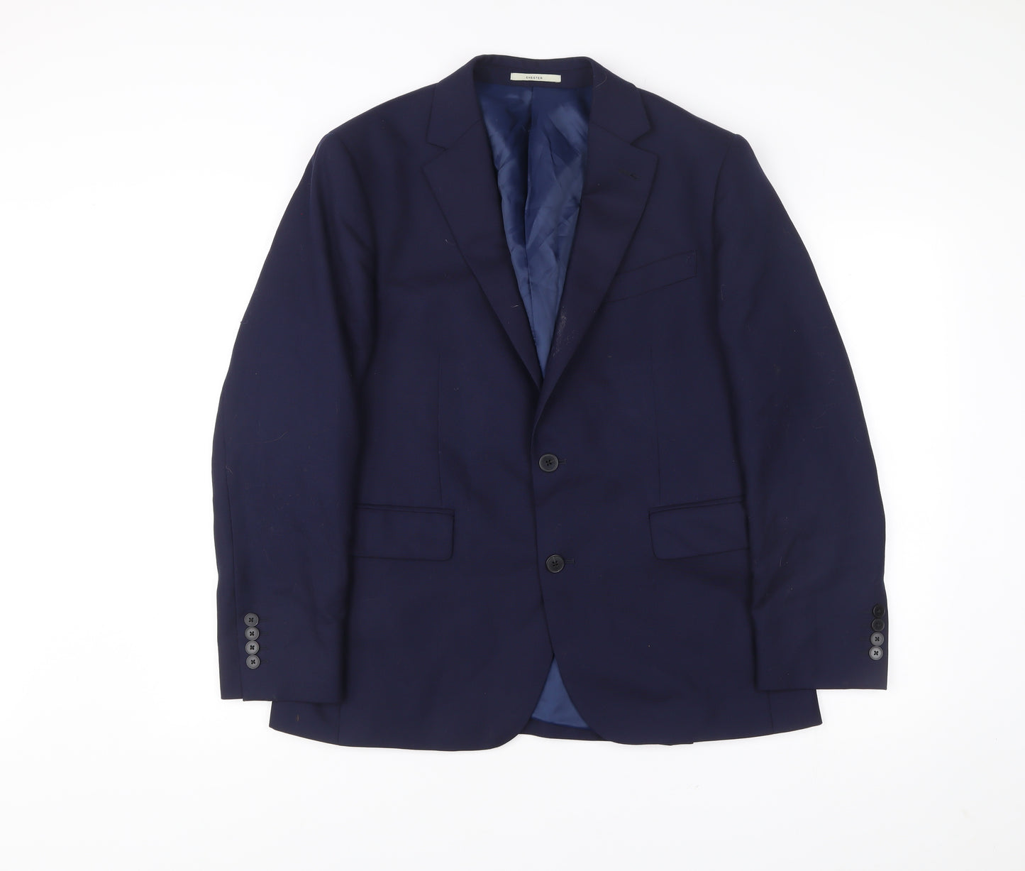 Chester Barrie Men’s Blue 40R Wool Single-Breasted Blazer Jacket