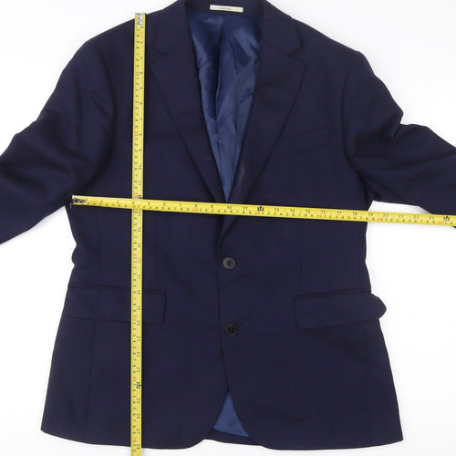 Chester Barrie Men’s Blue 40R Wool Single-Breasted Blazer Jacket