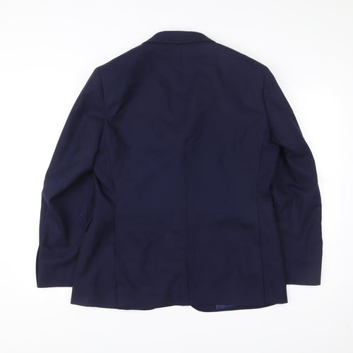 Chester Barrie Men’s Blue 40R Wool Single-Breasted Blazer Jacket