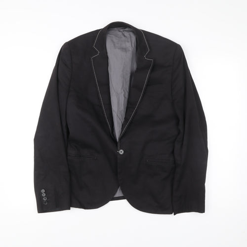 Topman Men’s Black Slim Fit Blazer Jacket UK 40 Chest
