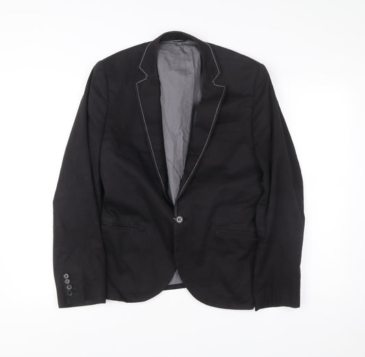 Topman Men’s Black Slim Fit Blazer Jacket UK 40 Chest