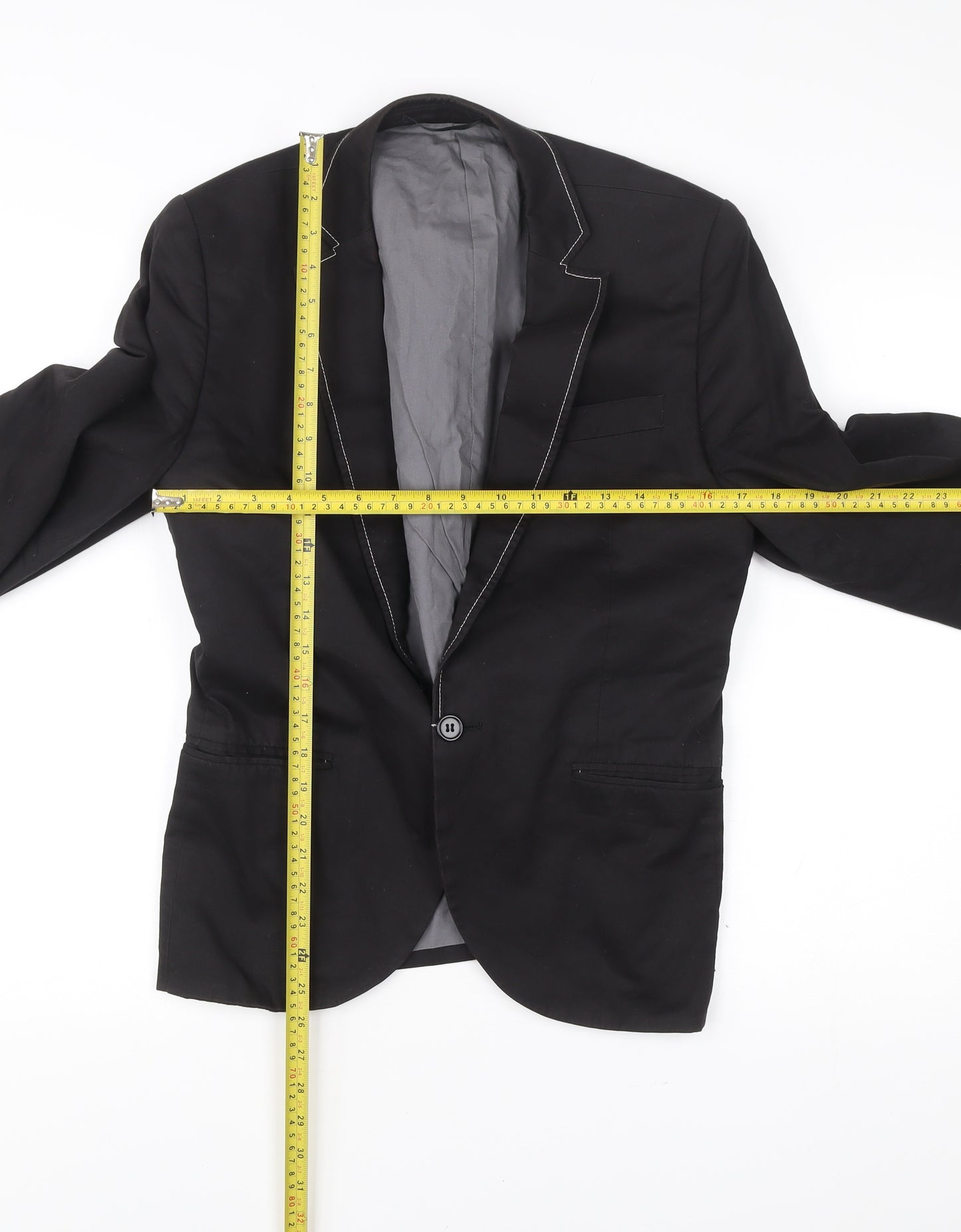 Topman Men’s Black Slim Fit Blazer Jacket UK 40 Chest