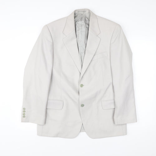 Nicholas Rowe Mens Beige 40 Chest Wool Blend Blazer Jacket