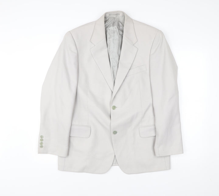 Nicholas Rowe Mens Beige 40 Chest Wool Blend Blazer Jacket
