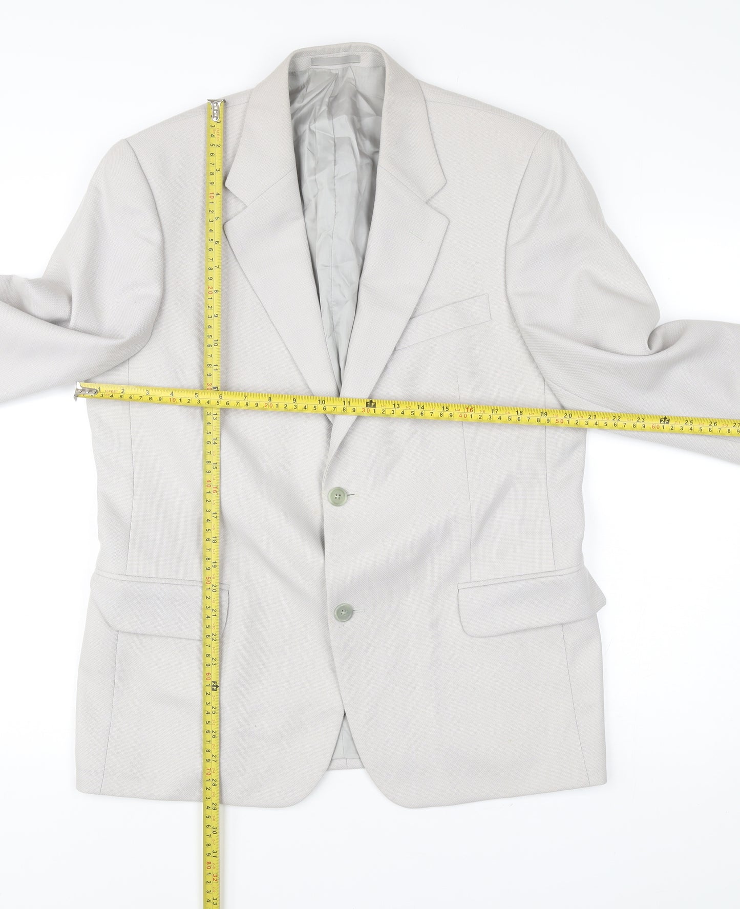 Nicholas Rowe Mens Beige 40 Chest Wool Blend Blazer Jacket