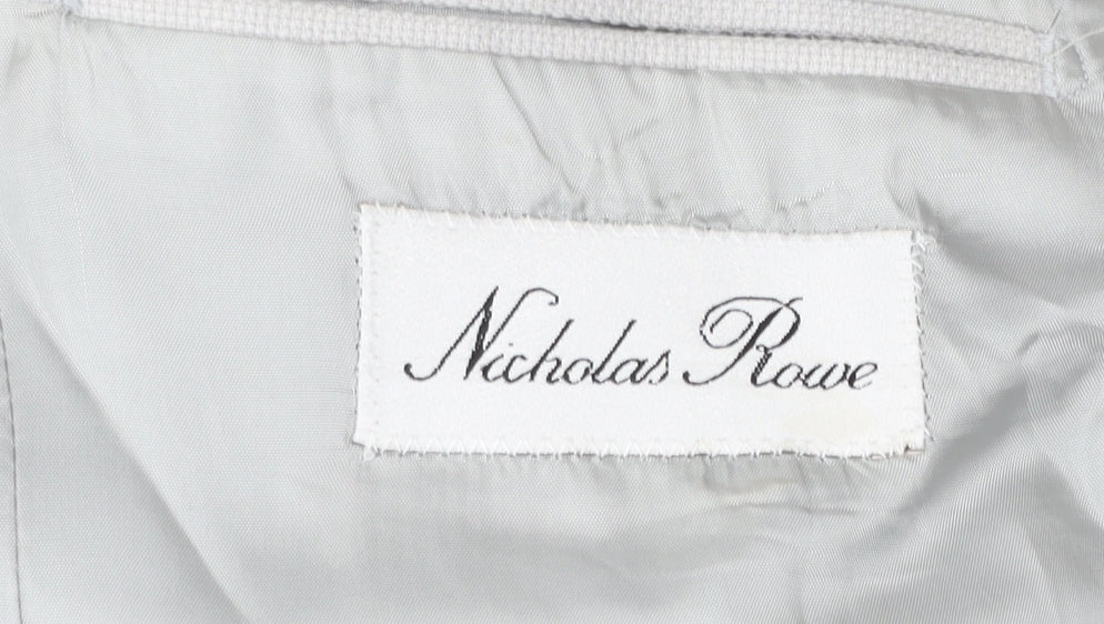 Nicholas Rowe Mens Beige 40 Chest Wool Blend Blazer Jacket