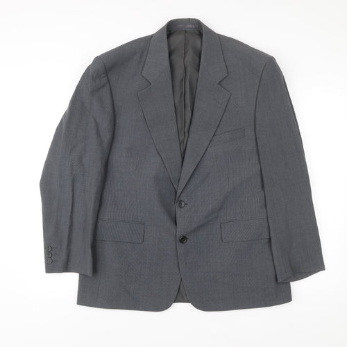 Greenwoods Men's Grey 40S Wool Blend Blazer Jacket Classic Formal