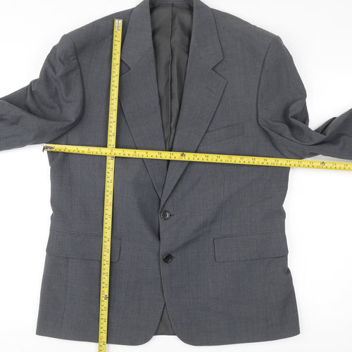 Greenwoods Men's Grey 40S Wool Blend Blazer Jacket Classic Formal