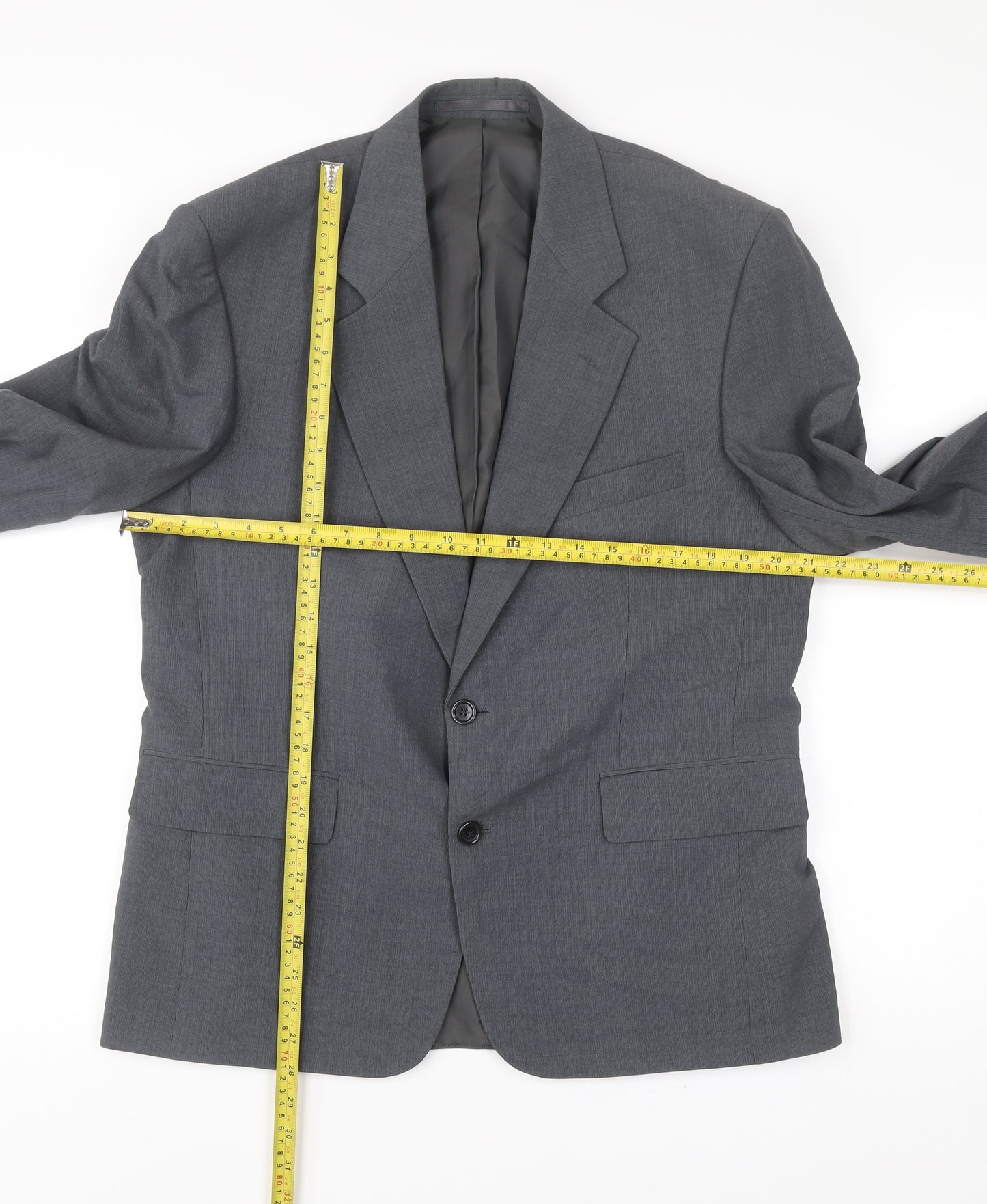 Greenwoods Men's Grey 40S Wool Blend Blazer Jacket Classic Formal