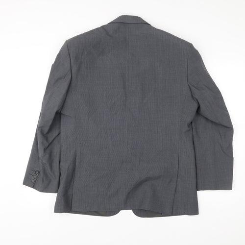 Greenwoods Men's Grey 40S Wool Blend Blazer Jacket Classic Formal