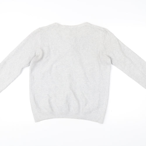 Dorothy Perkins Women’s Grey V-Neck Cotton Jumper Size 12