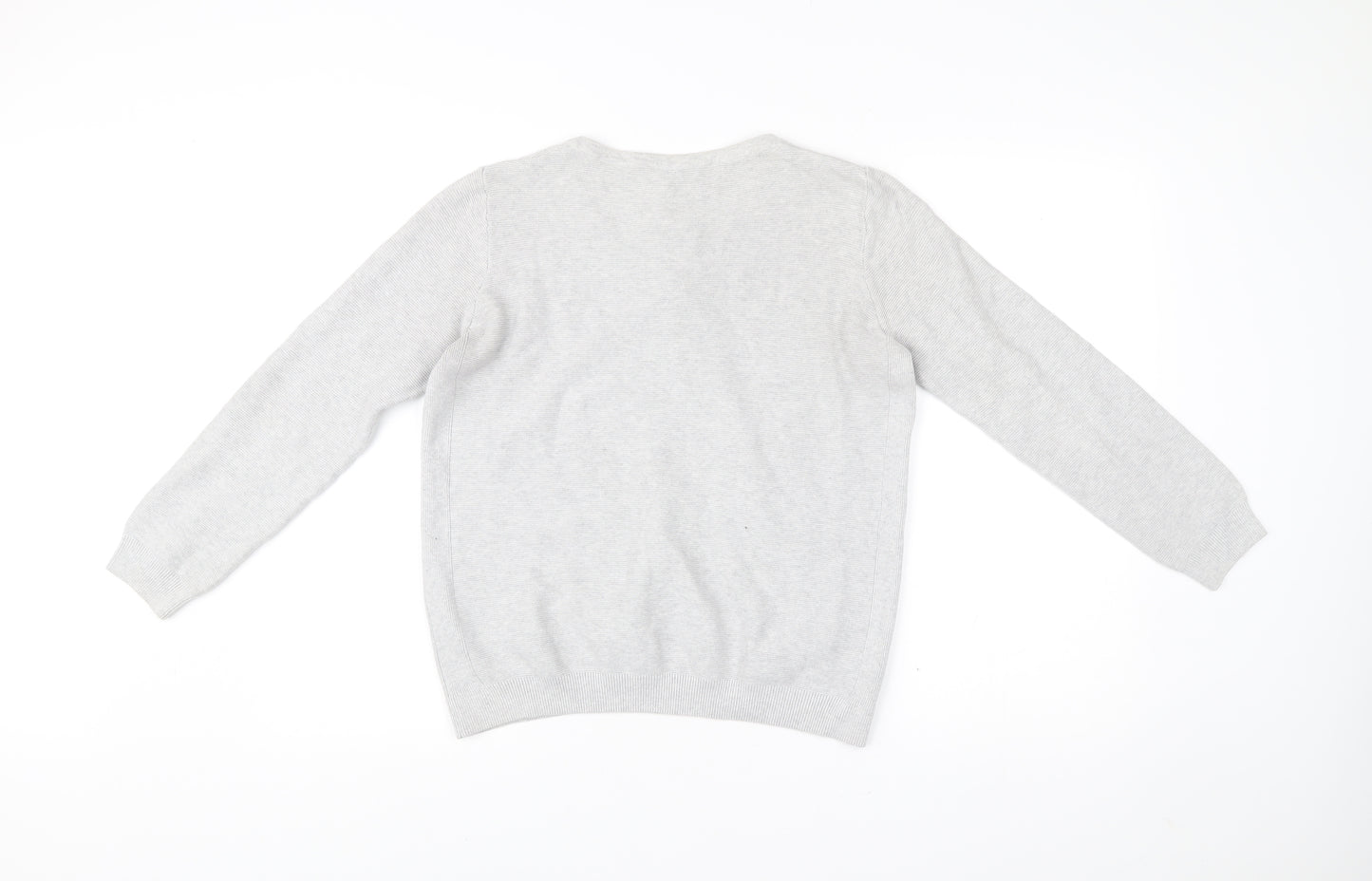 Dorothy Perkins Women’s Grey V-Neck Cotton Jumper Size 12