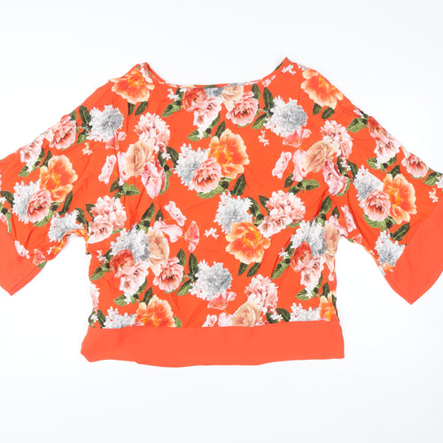 Dorothy Perkins Women’s Multicoloured Floral Kimono Blouse 3/4 Sleeve UK 16